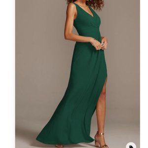 Pleated Stretch Crepe Dress